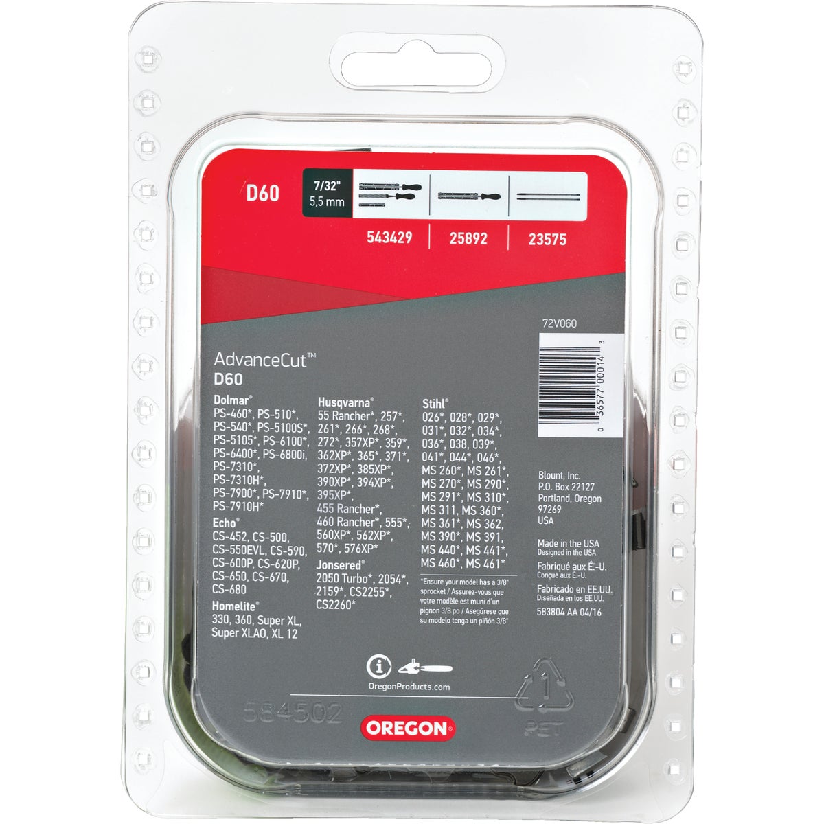 Oregon AdvanceCut D60 16 In. Chainsaw Chain