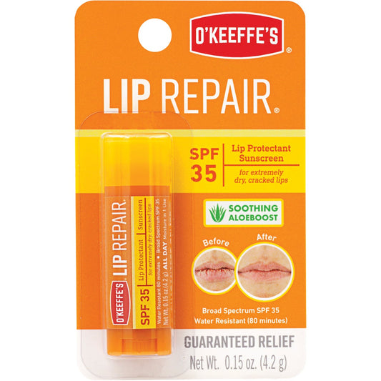 O'Keeffe's SPF 35 Unflavored Lip Balm, 0.15 Oz.