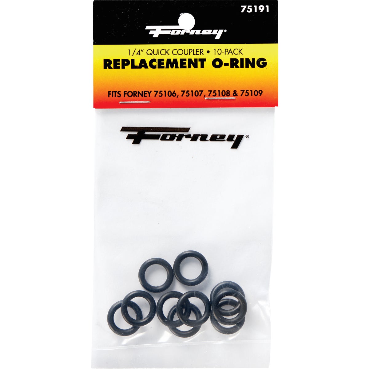 Forney 1/4 In. Quick Coupler Pressure Washer O-Ring (10-Piece)