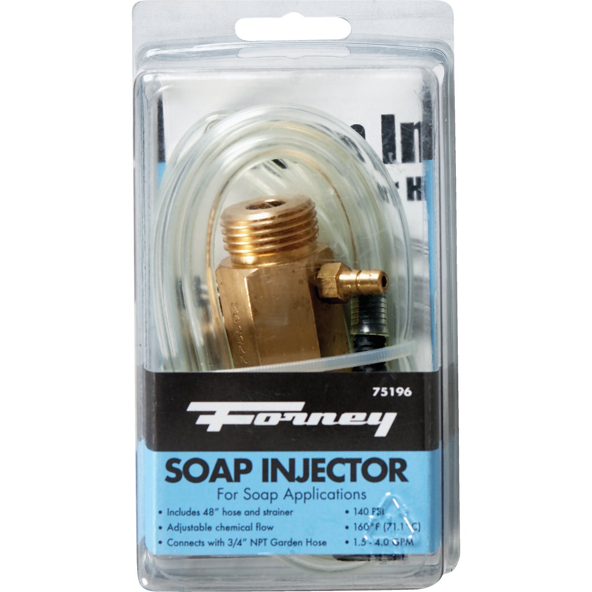 Forney Pressure Washer Detergent Injector with 48 In. Hose