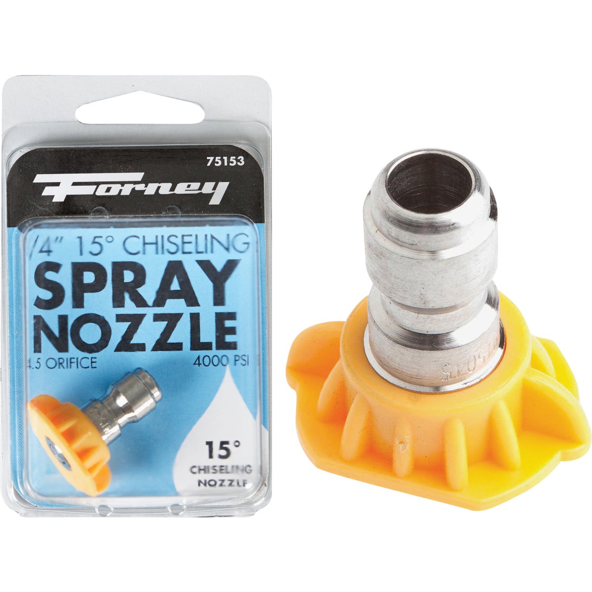 Forney Quick Connect 4.5mm 15 Deg. Yellow Pressure Washer Spray Tip