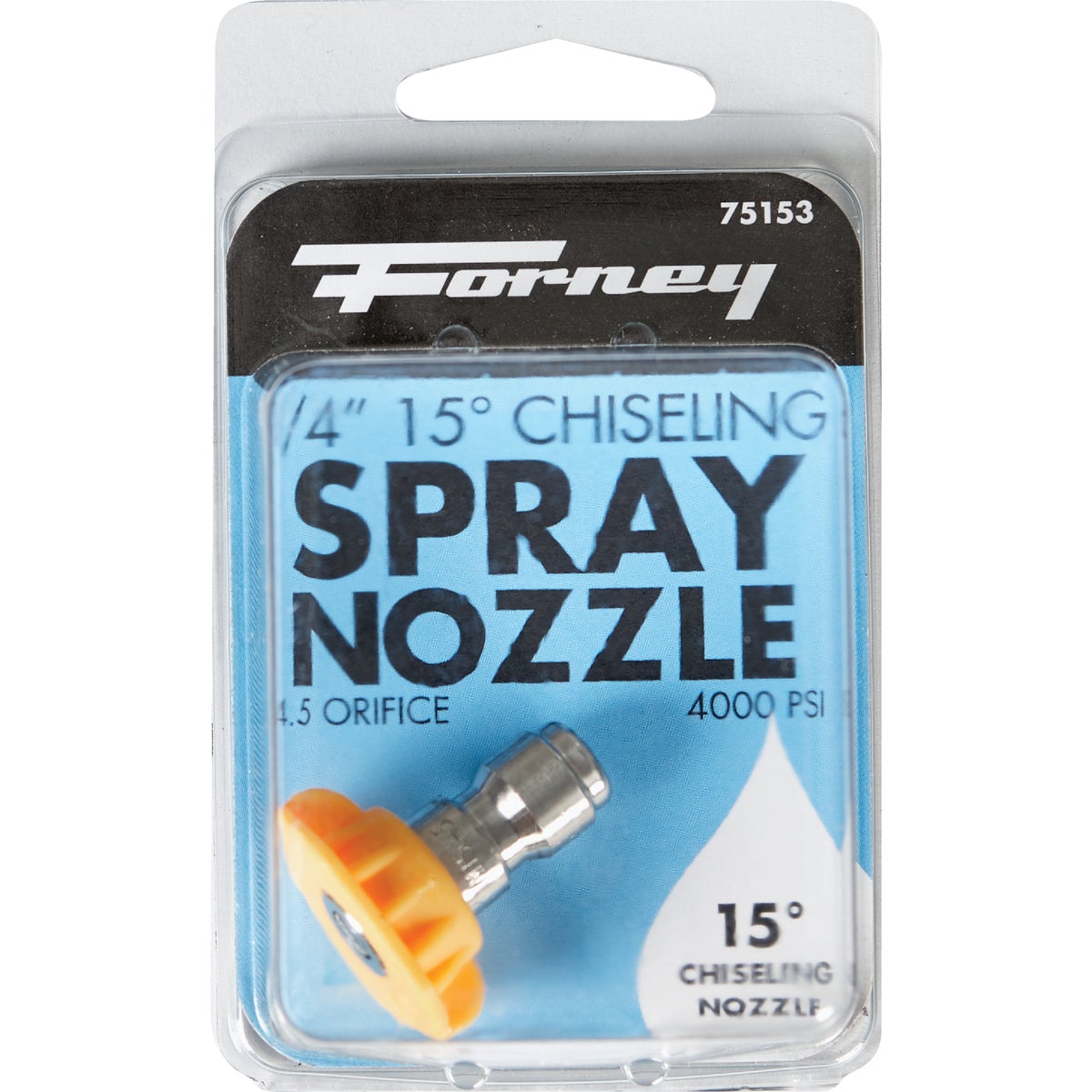 Forney Quick Connect 4.5mm 15 Deg. Yellow Pressure Washer Spray Tip