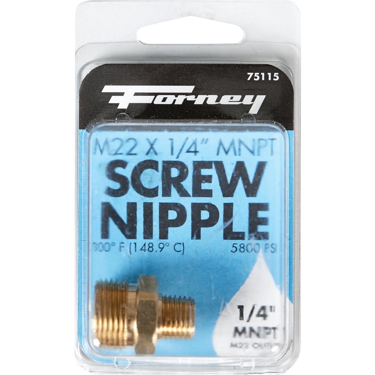 Forney 1/4 In. Male Pressure Washer Screw Nipple
