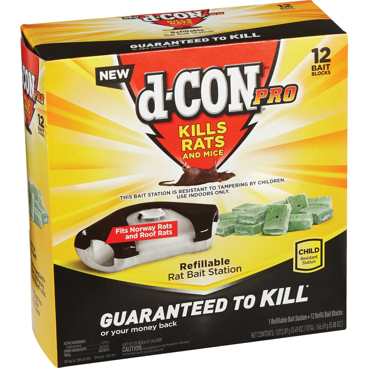 D-Con Refillable Rat Bait Station (12-Refill)