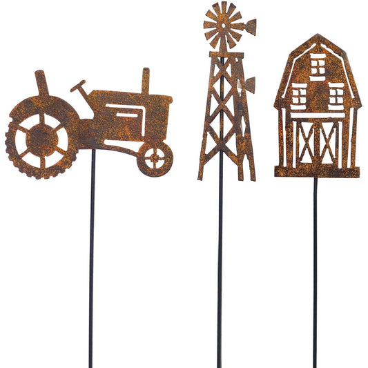 Alpine 15 In. H. Rustic Metal Farm Designs Garden Stake Lawn Ornament