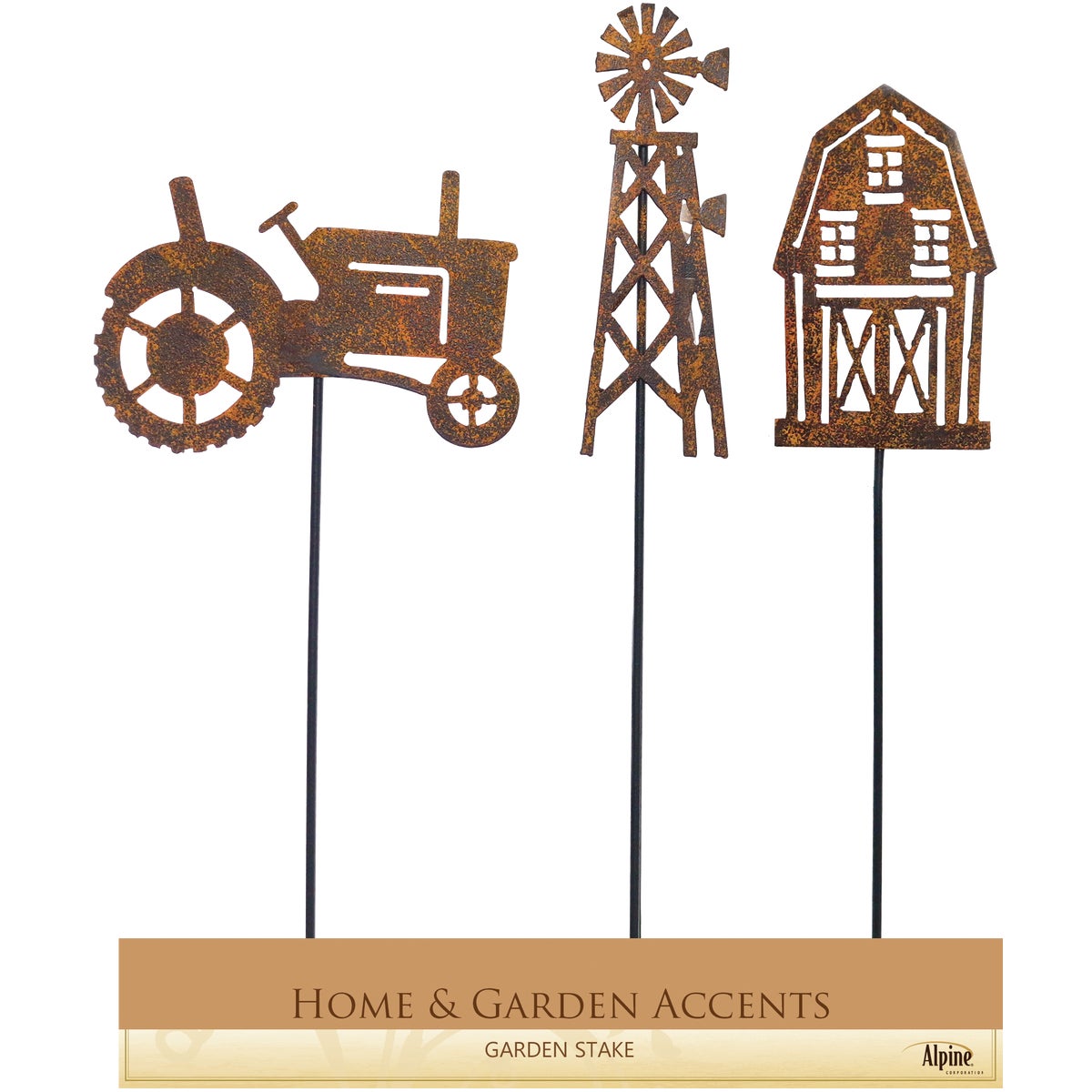 Alpine 15 In. H. Rustic Metal Farm Designs Garden Stake Lawn Ornament