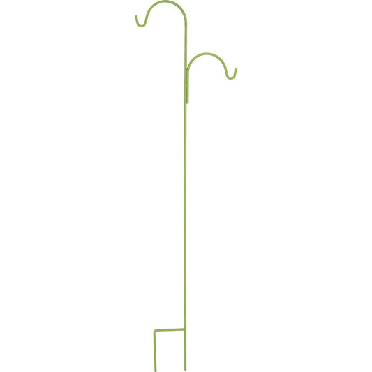 American GardenWorks UrbanGarden 90 In. Leafy Romaine Offset Double Hanger Shepherd Hook