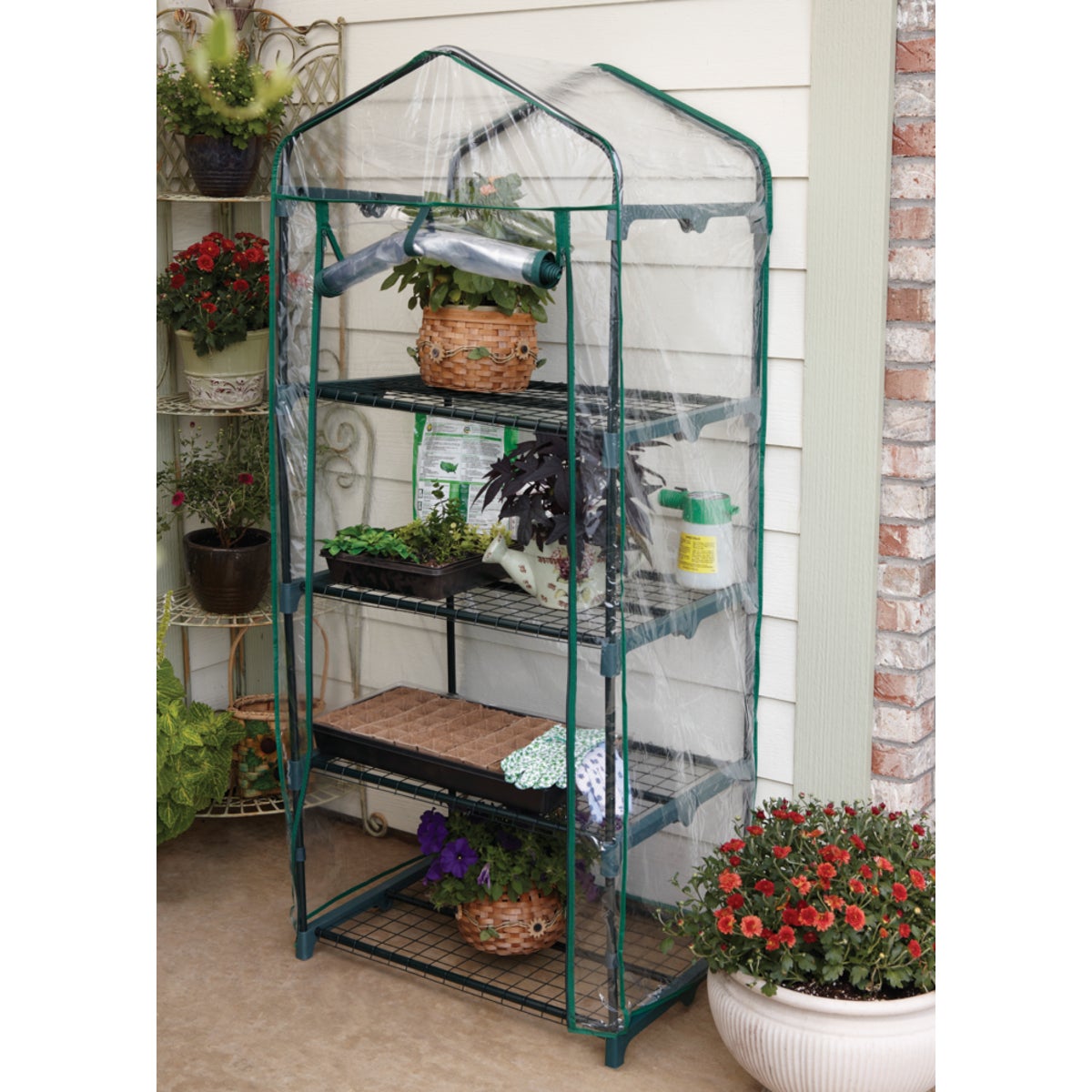 Best Garden 27 In. W. x 63 In. H. x 19 In. D. 4-Shelf Greenhouse