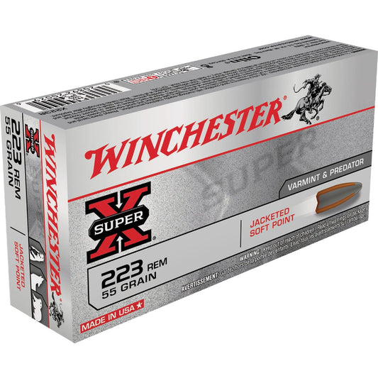 Winchester Super-X .223 Rem 55 Grain JSP Centerfire Ammunition Cartridges