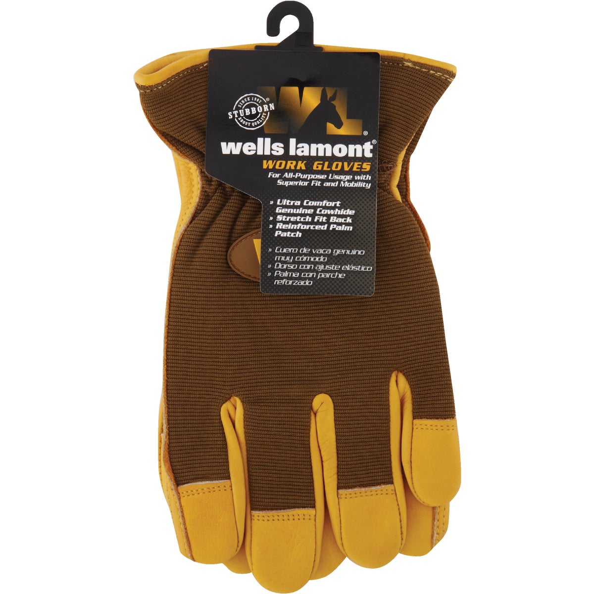 Wells Lamont Men's Medium Unlined Cowhide Leather Work Glove