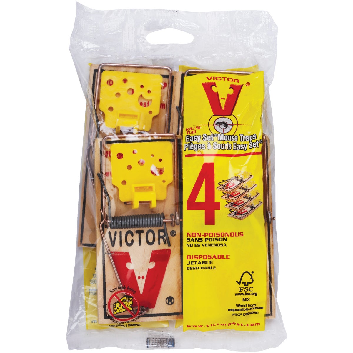 Victor Easy Set Mechanical Mouse Trap (4-Pack)