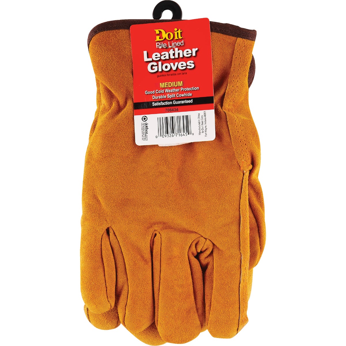 Do it Men's Medium Lined Leather Winter Work Glove