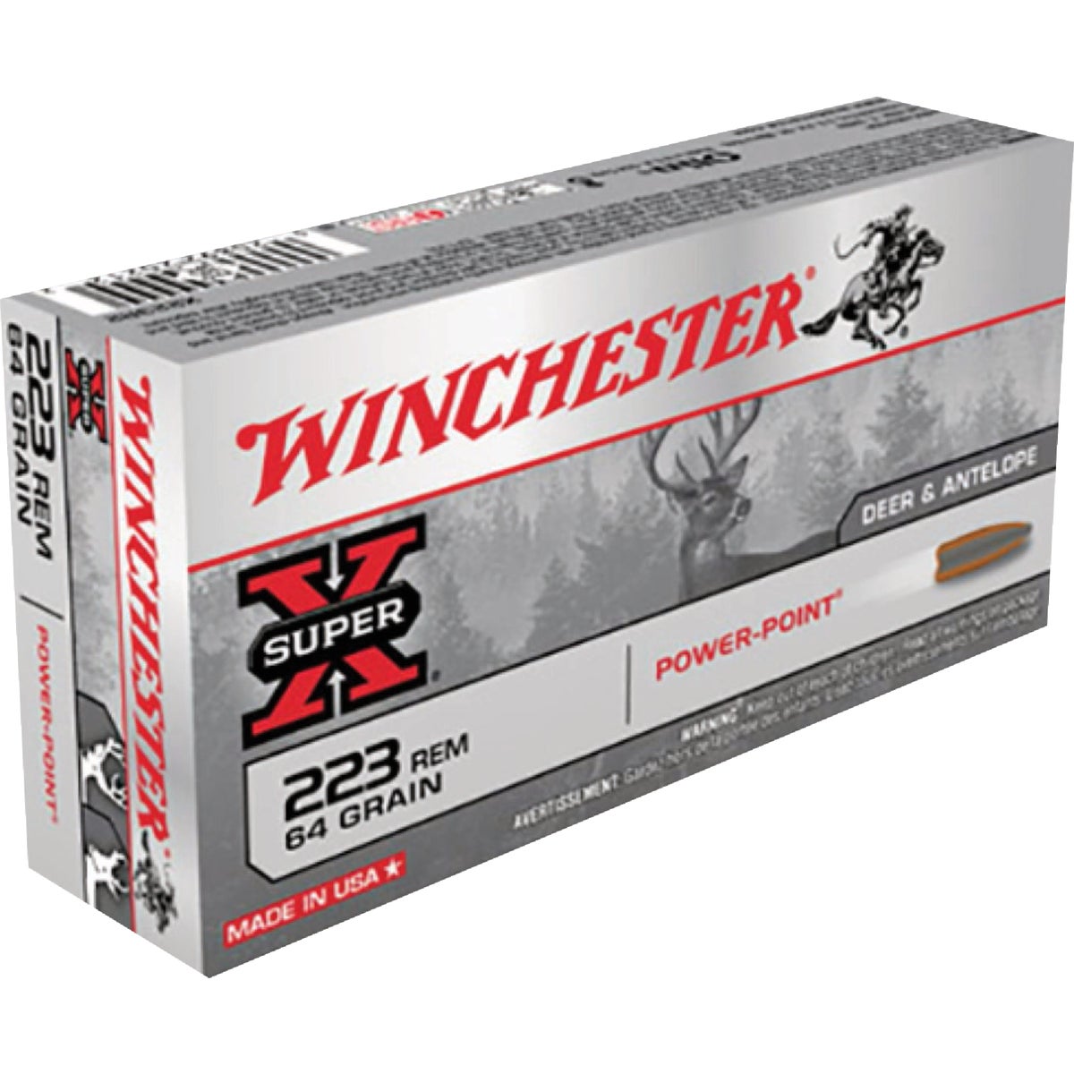 Winchester Super-X .223 Rem 64 Grain PP Centerfire Ammunition Cartridges