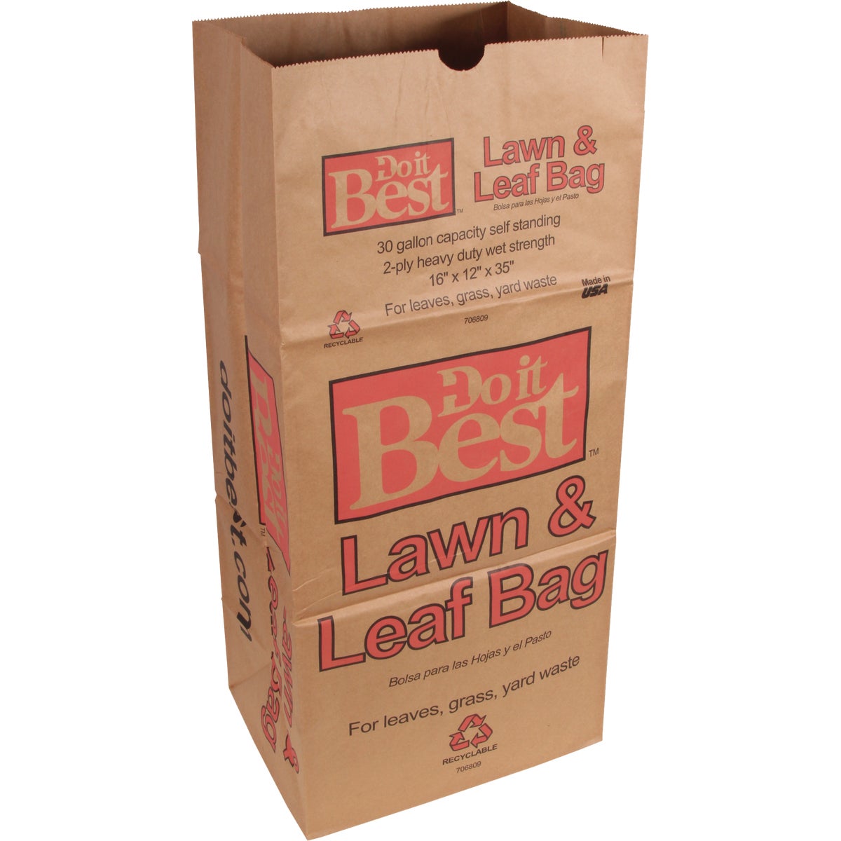 Do it Best 30 Gal. Natural Kraft Paper Yard Waste Lawn & Leaf Bag (5-Count)