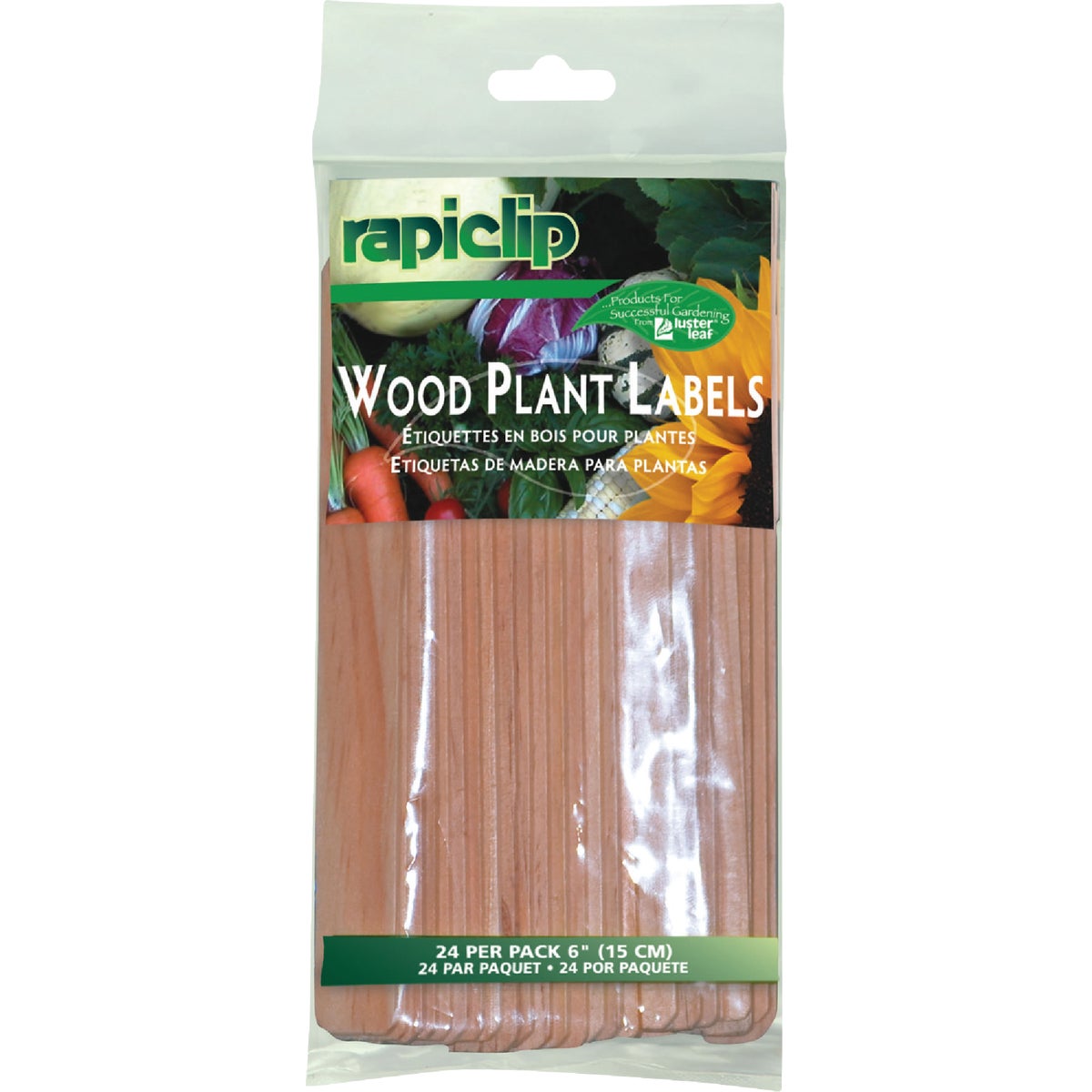 Rapiclip 6 In. Wood Garden Marker & Plant Label (24-Pack)