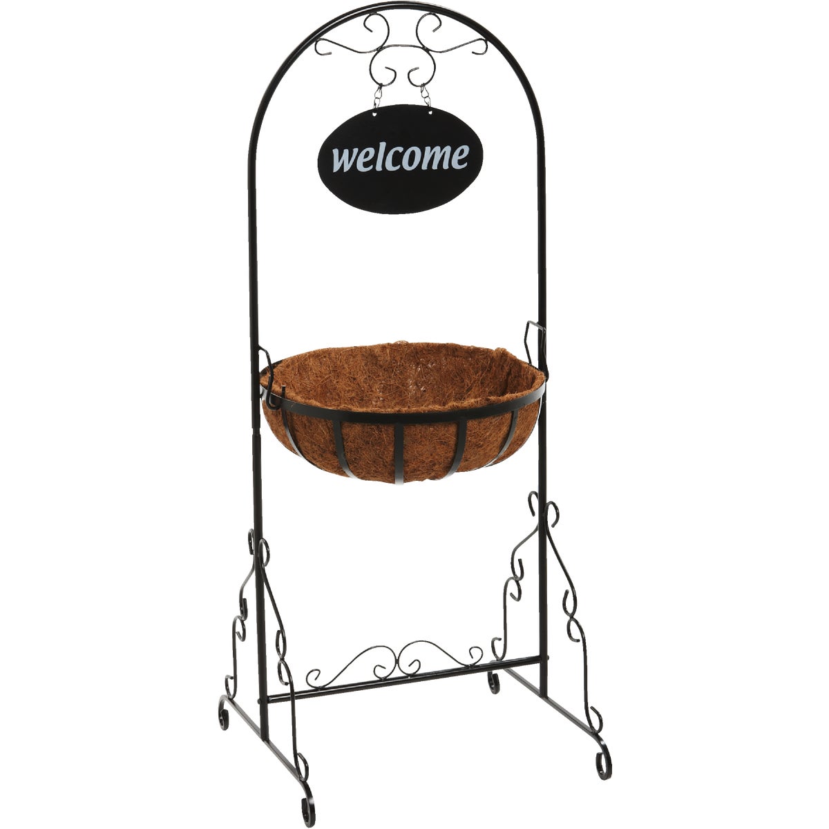 Best Garden Black Rust Resistant Steel 43 In. H. Welcome Plant Stand