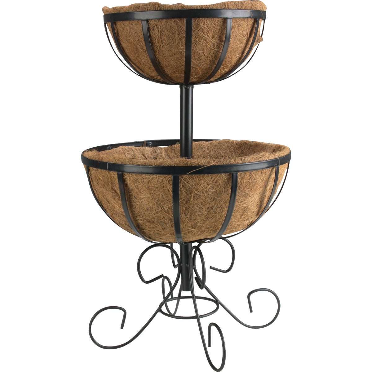 Best Garden Black Steel 27 In. H. 2-Tier Plant Stand