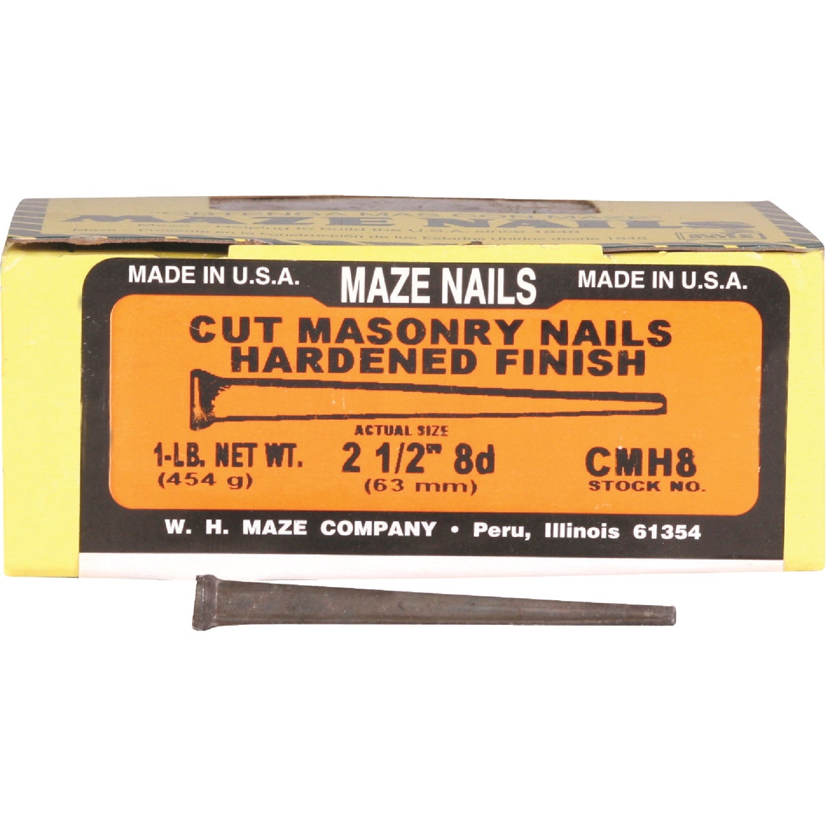 Maze 8d x 2-1/2 In. Hardened Steel Tapered Masonry Nails (64 Ct., 1 Lb.)