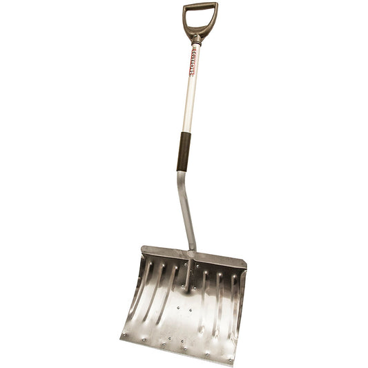 Rugg Back-Saver 18 In. Aluminum Snow Shovel with Steel Wear Strip and 37 In. Lite-Wate Aluminum Handle