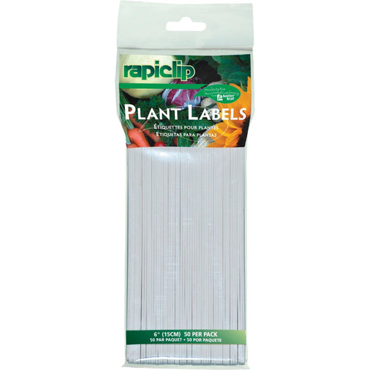 Rapiclip 6 In. Plastic Garden Marker Plant Label (50-Pack)