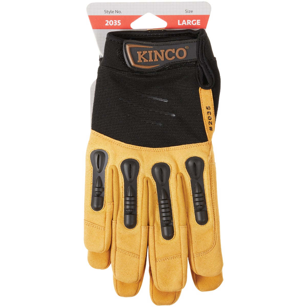 KincoPro Foreman Men's Large Black Polyester-Spandex Fabric Work Glove