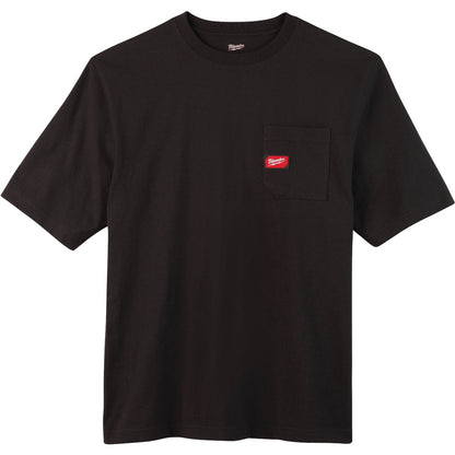 Milwaukee 2XL Black Short Sleeve Men's Heavy-Duty Pocket T-Shirt
