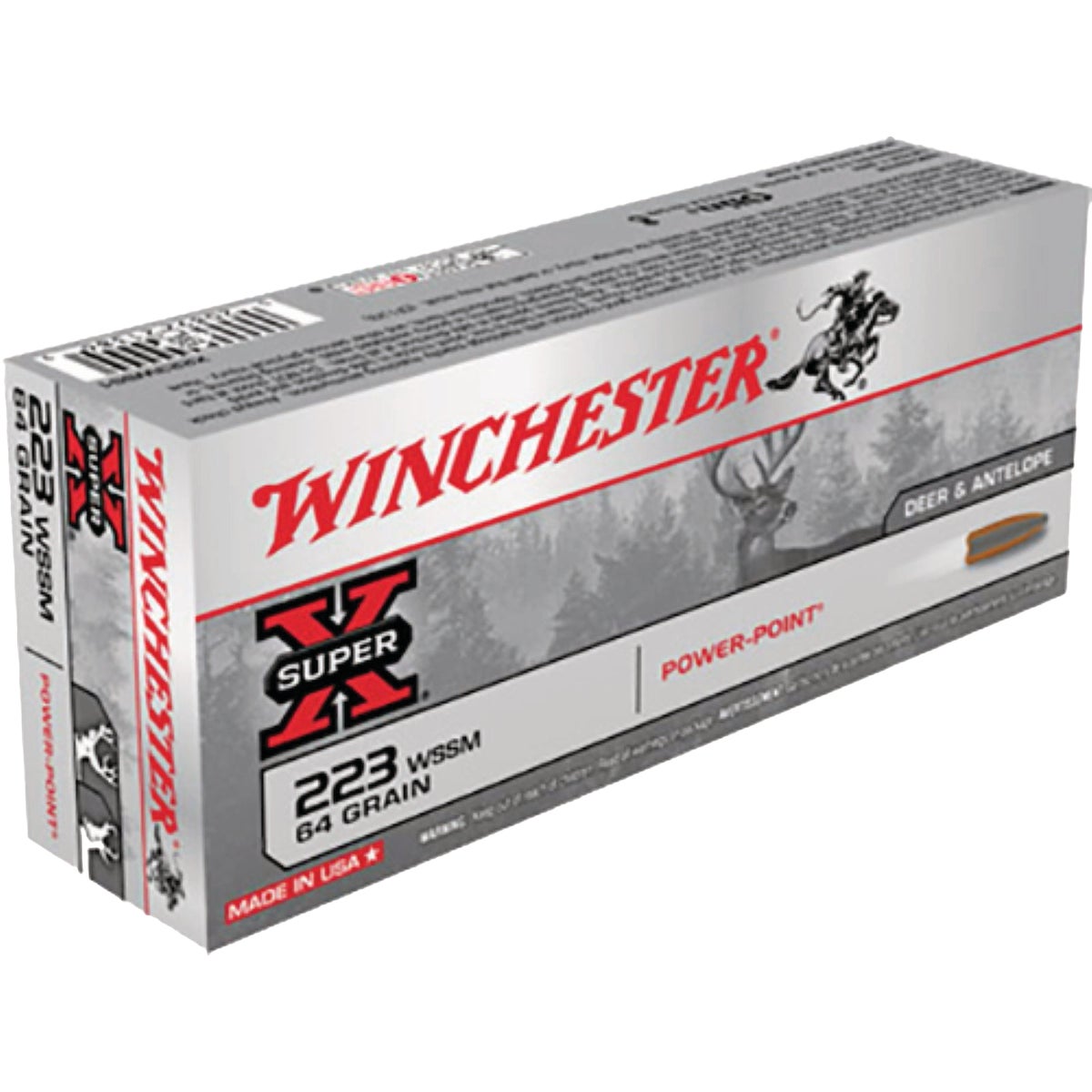 Winchester Super-X .223 WSSM 64 Grain PP Centerfire Ammunition Cartridges