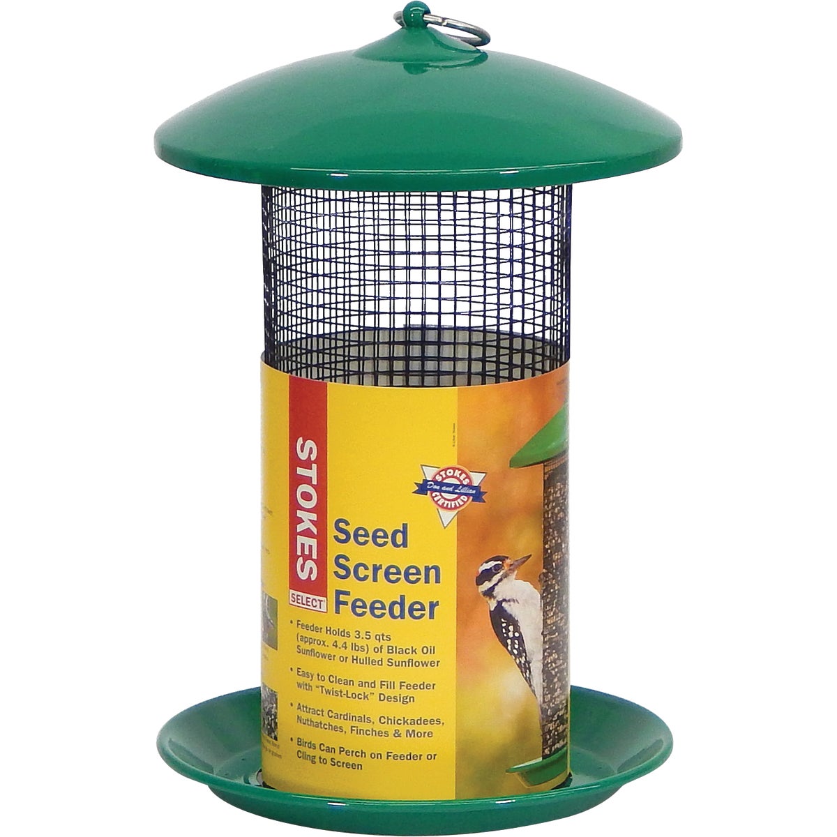 Stokes Select Green Metal 3.5 Qt. Capacity Screen Tube Bird Feeder