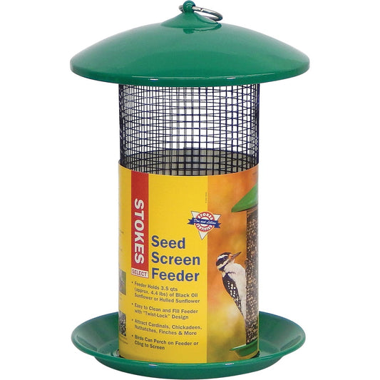 Stokes Select Green Metal 3.5 Qt. Capacity Screen Tube Bird Feeder