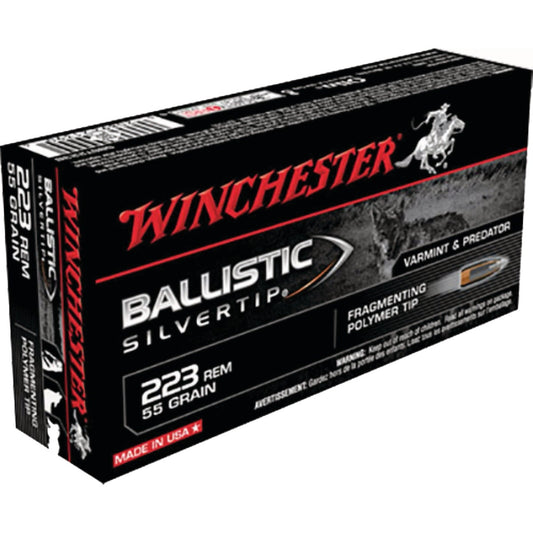 Winchester Ballistic Silvertip .223 Rem 55 Grain Polymer Tip Centerfire Ammunition Cartridges