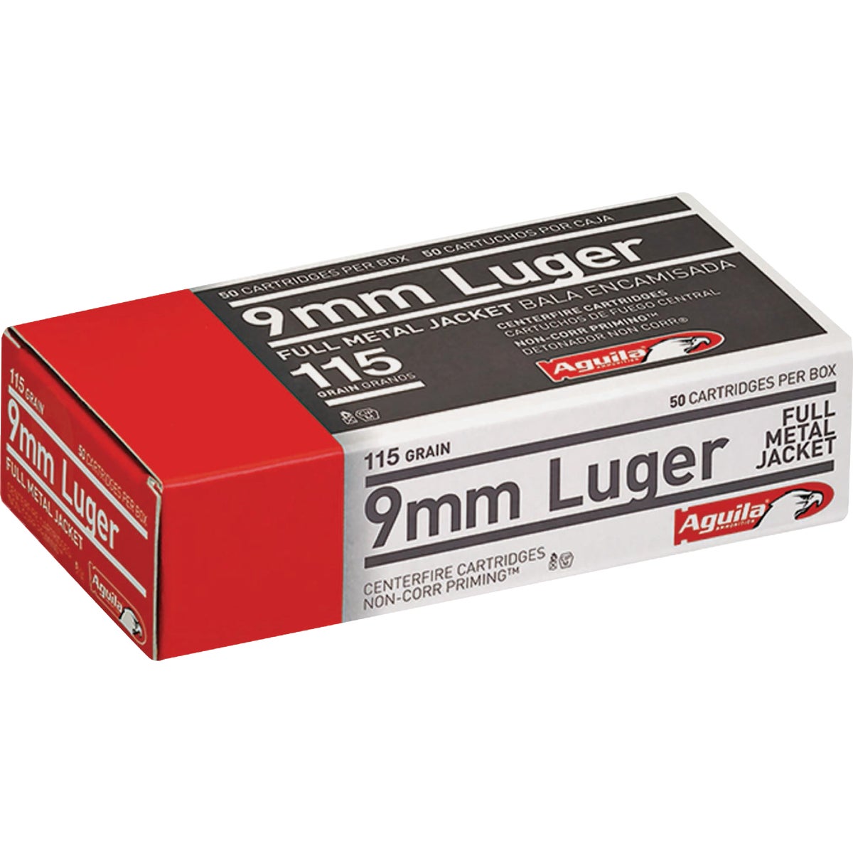 Aguila 9mm Luger 115 Grain FMJ Centerfire Ammunition Cartridges