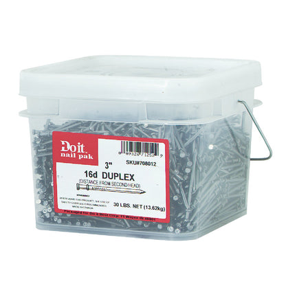 Grip-Rite 16d x 3 In. Bright Duplex Framing Nails (1280 Ct., 30 Lb.)