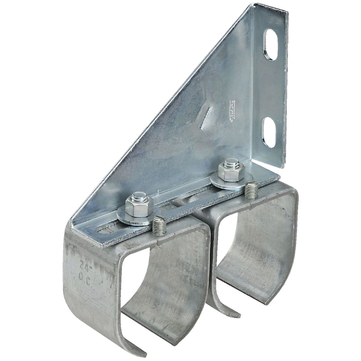 National Galvanized Double Splice Round Rail Barn Door Bracket