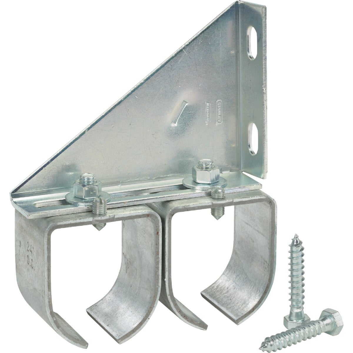 National Galvanized Double Splice Round Rail Barn Door Bracket