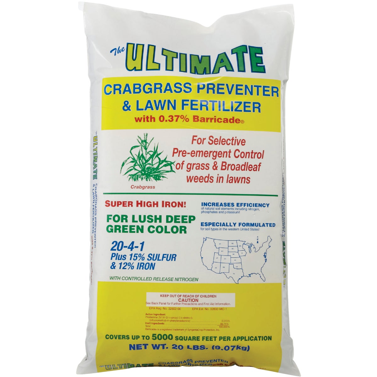 Ultimate 20 Lb. 5000 Sq. Ft. 20-4-1 Lawn Fertilizer with Crabgrass Preventer