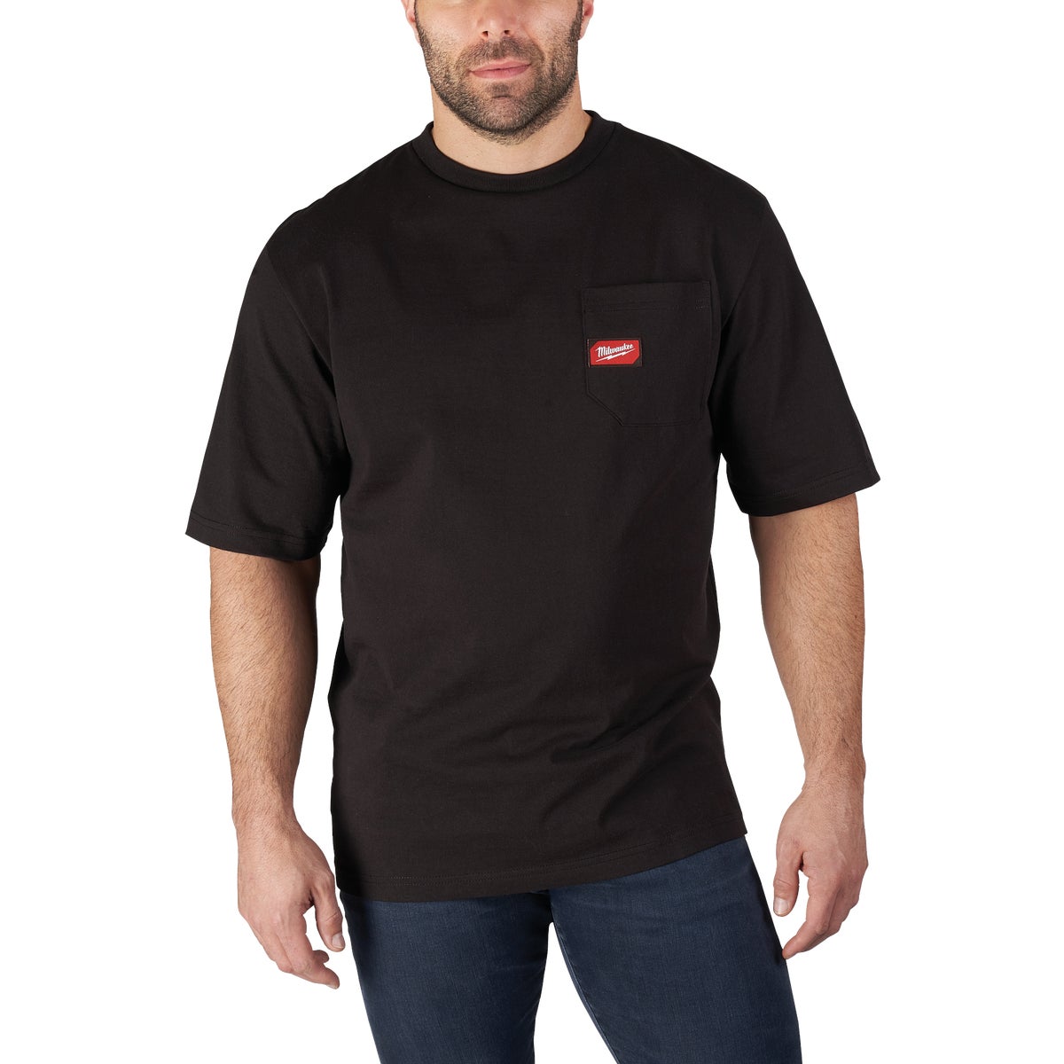 Milwaukee Large Black Short Sleeve Men's Heavy-Duty Pocket T-Shirt