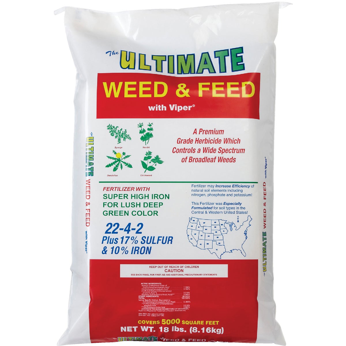 Ultimate Weed & Feed 18 Lb. 5000 Sq. Ft. 22-4-2 Lawn Fertilizer with Weed Killer