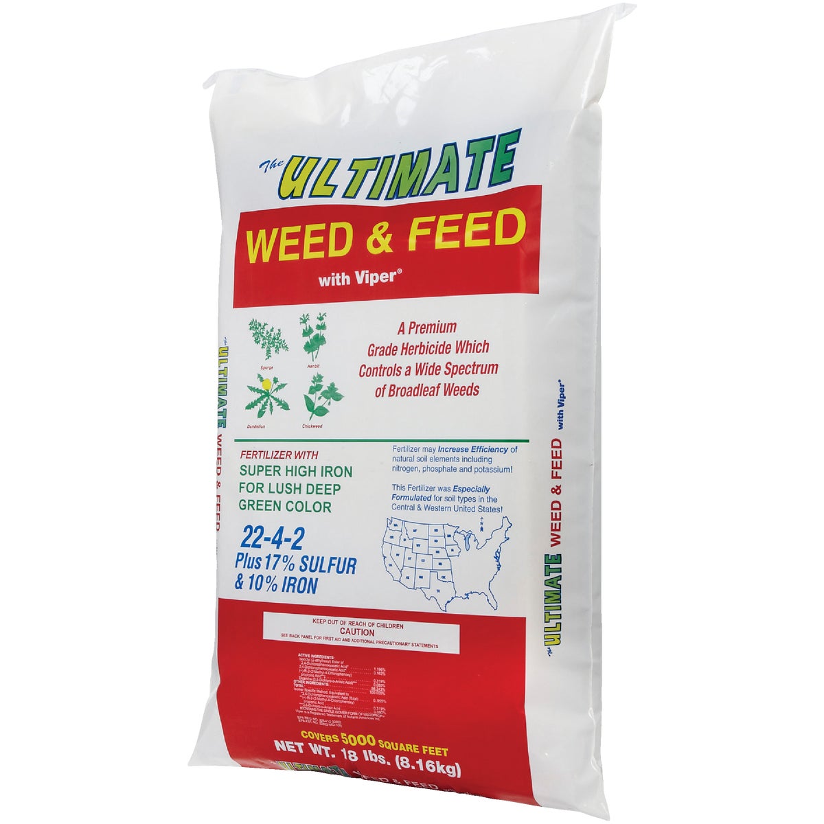 Ultimate Weed & Feed 18 Lb. 5000 Sq. Ft. 22-4-2 Lawn Fertilizer with Weed Killer