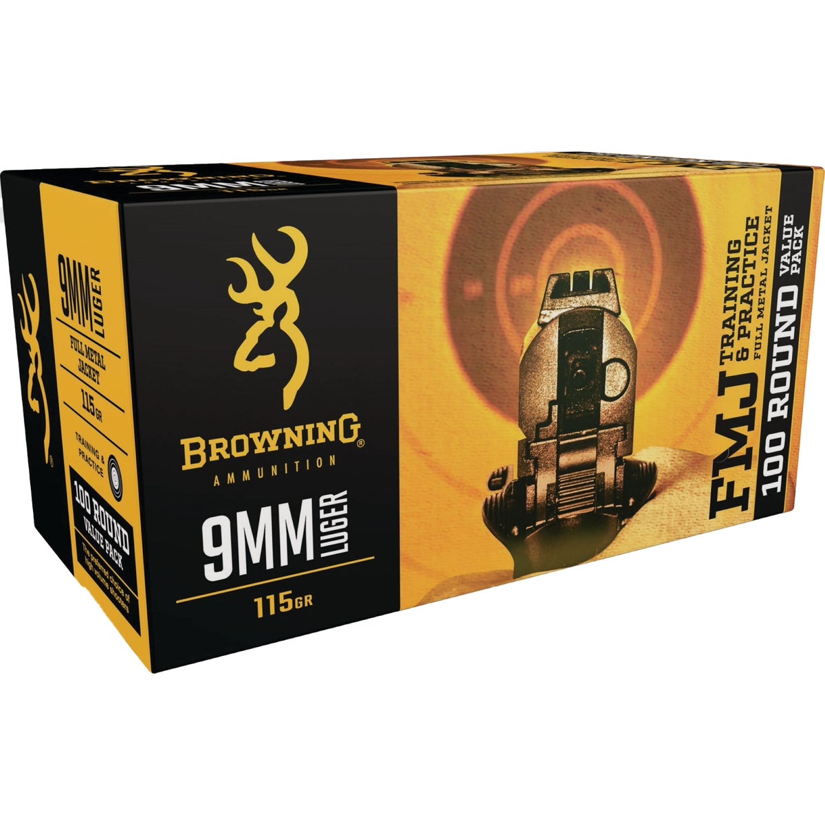 Browning 9mm Luger 115 Grain FMJ Centerfire Ammunition Cartridges