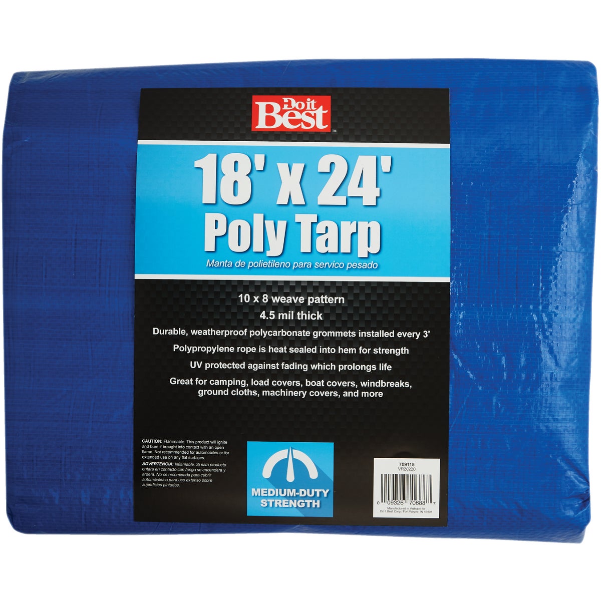 Do it Best Blue Woven 18 Ft. x 24 Ft. Medium Duty Poly Tarp