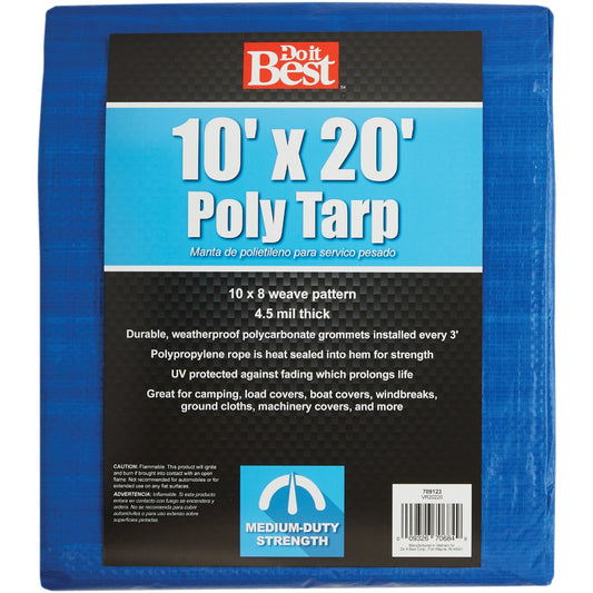 Do it Best Blue Woven 10 Ft. x 20 Ft. Medium Duty Poly Tarp