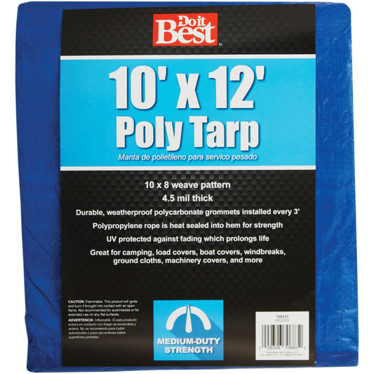 Do it Best Blue Woven 10 Ft. x 12 Ft. Medium Duty Poly Tarp