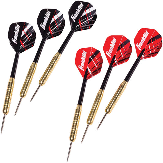 Franklin Brass-Coated Steel 18 Gm. Steel Tip Dart Set (6-Pack)