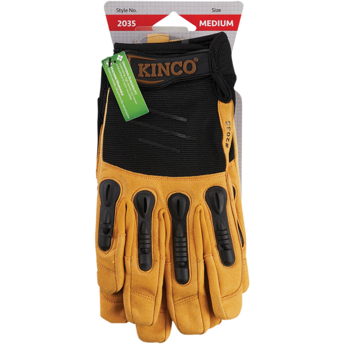 KincoPro Foreman Men's Medium Black Polyester-Spandex Fabric Work Glove