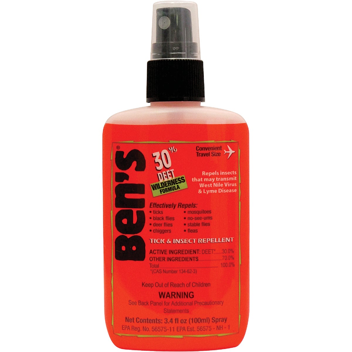 Ben's 30% Deet 3.4 Oz. Insect Repellent Pump Spray