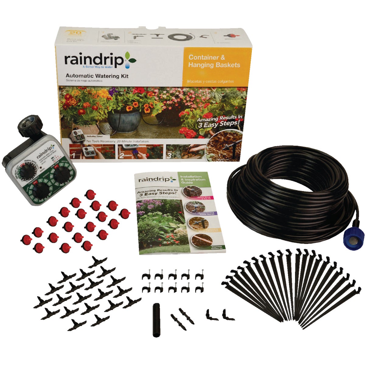 Raindrip 20-Container Patio Drip Irrigation Watering Kit