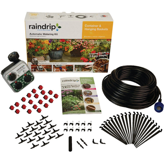 Raindrip 20-Container Patio Drip Irrigation Watering Kit