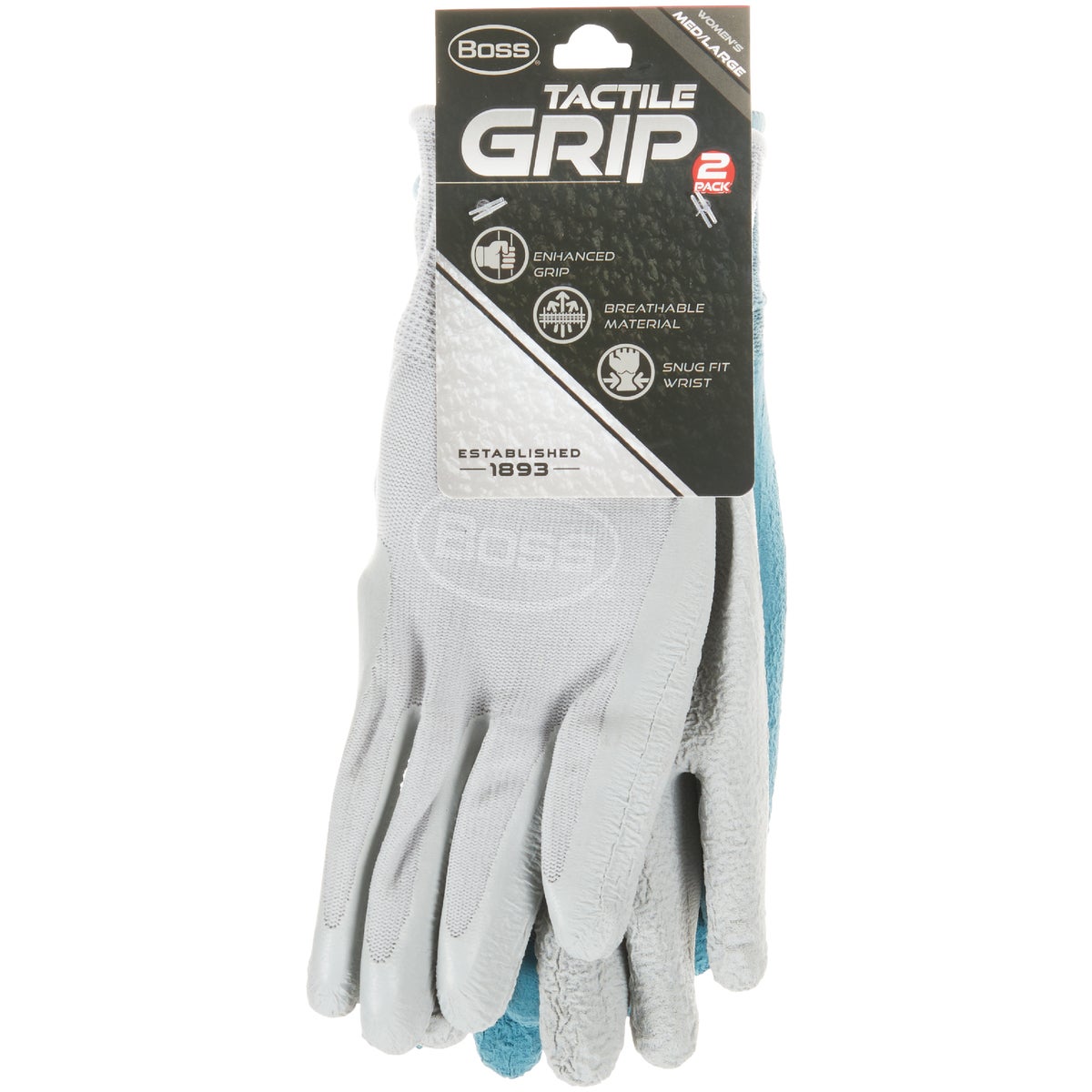 Boss Tactile Grip Men's Large Latex Coated Glove (2-Pack)