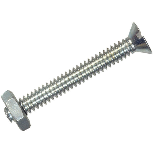 Hillman #10 24 tpi 1 In. Flat Head Machine Screw with Nut (8 Ct.)