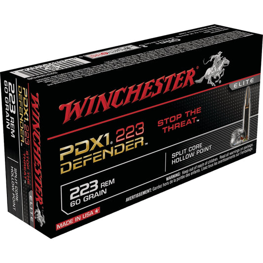 Winchester PDX1 Defender .223 Rem 60 Grain HP Centerfire Ammunition Cartridges